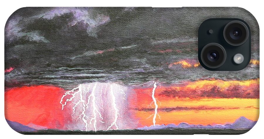 Storm iPhone Case featuring the painting Desert Storm by Dan Wagner