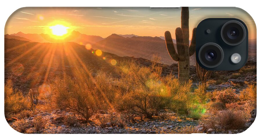 Desert iPhone Case featuring the photograph Desert Sunset II by Eddie Yerkish