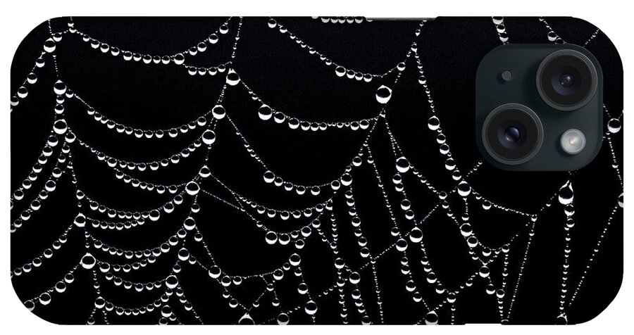 Dew Drops On Web 2 iPhone Case featuring the photograph Dew Drops on Web 2 by Marty Saccone