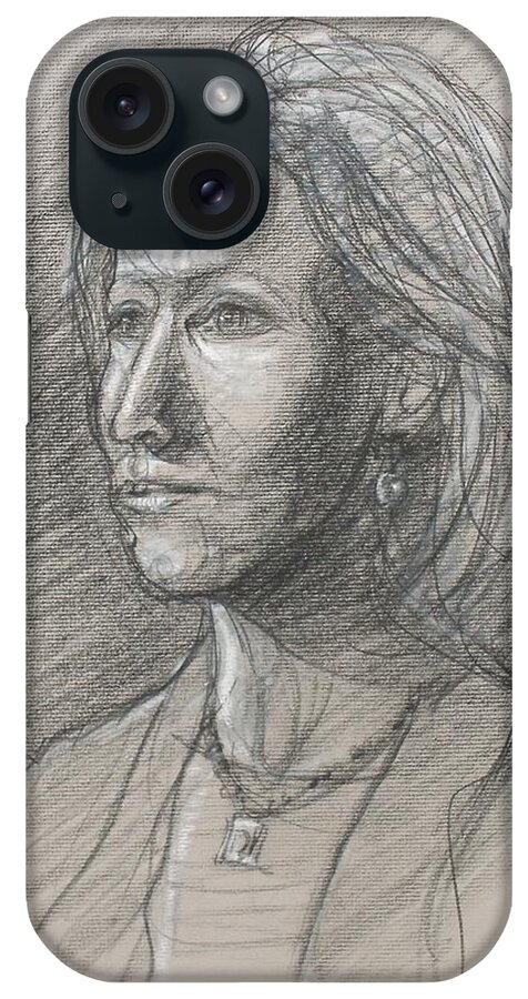 Realism iPhone Case featuring the drawing Diane M. by Donelli DiMaria