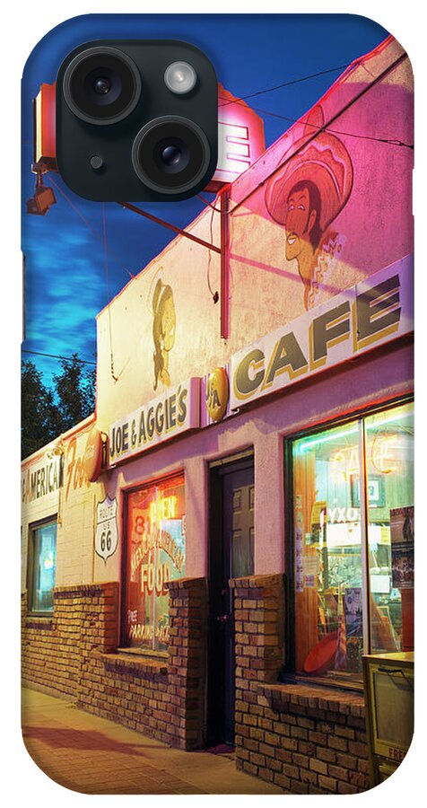 Shadow iPhone Case featuring the photograph Diner Along Route 66 At Dusk by Gary Yeowell
