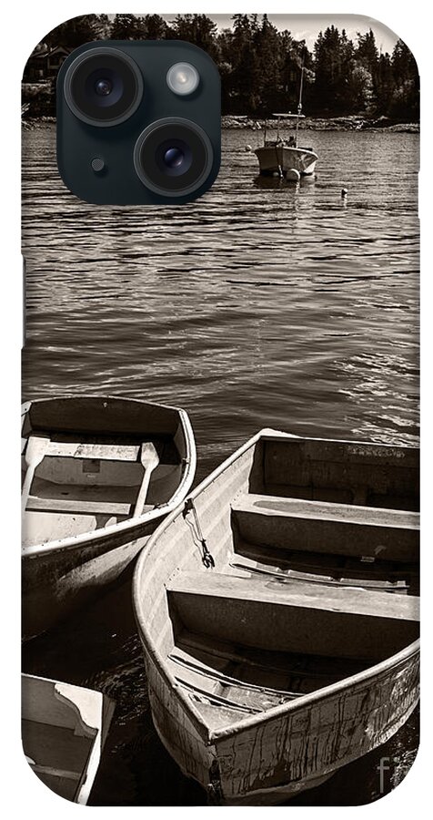 Acadia iPhone Case featuring the photograph Dingy Docked in Seal Cove Maine by Edward Fielding