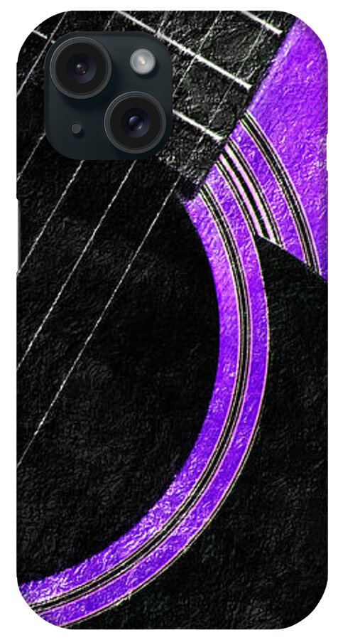 Guitar iPhone Case featuring the photograph Diptych Wall Art - Macro - Purple Section 2 of 2 - Vikings Colors - Music - Abstract by Andee Design