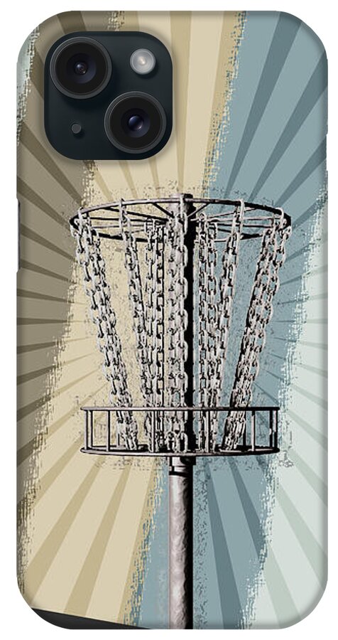 Disc Golf iPhone Case featuring the digital art Disc Golf Basket Graphic by Phil Perkins