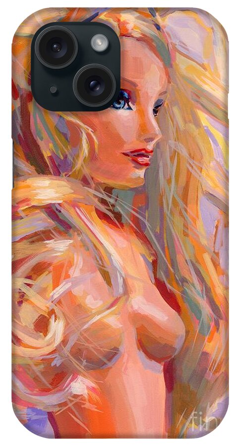 Barbie iPhone Case featuring the painting Disheveled by Kimberly Santini