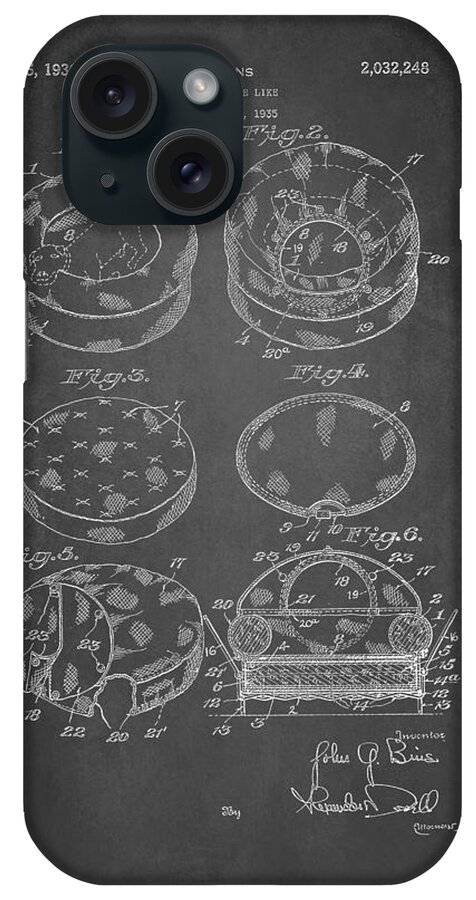 Dog Bed Patent iPhone Case featuring the digital art Dog Bed Patent 1936 by Patricia Lintner