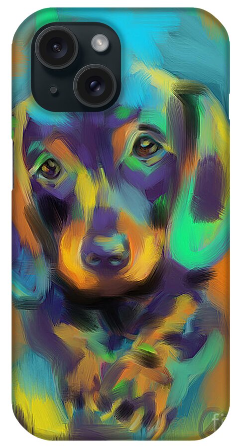 Dog iPhone Case featuring the painting Dog Bobby by Go Van Kampen