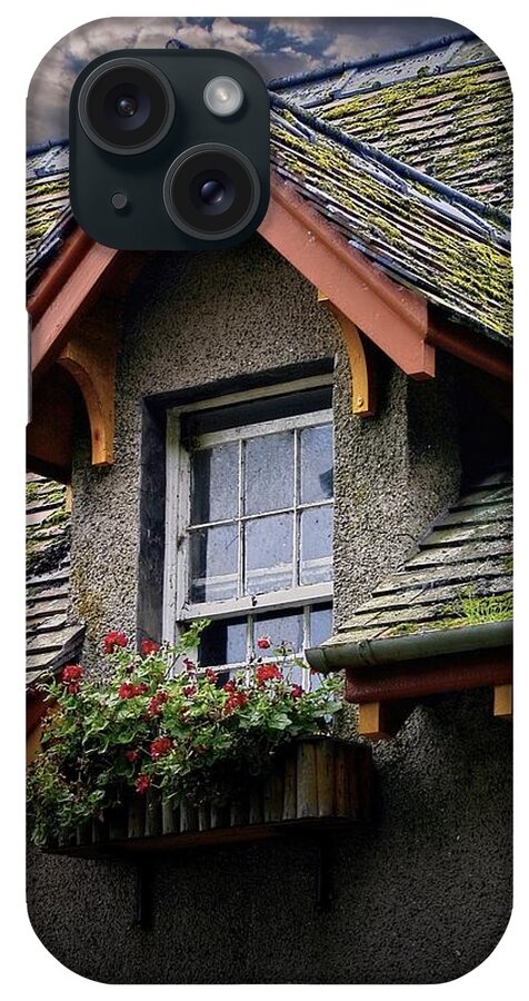 Scotland iPhone Case featuring the photograph Dormer Window Flower Box in Scotland by Henry Kowalski