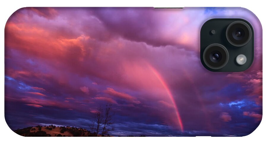 Clouds iPhone Case featuring the photograph Double Rainbow by Paul Gillham