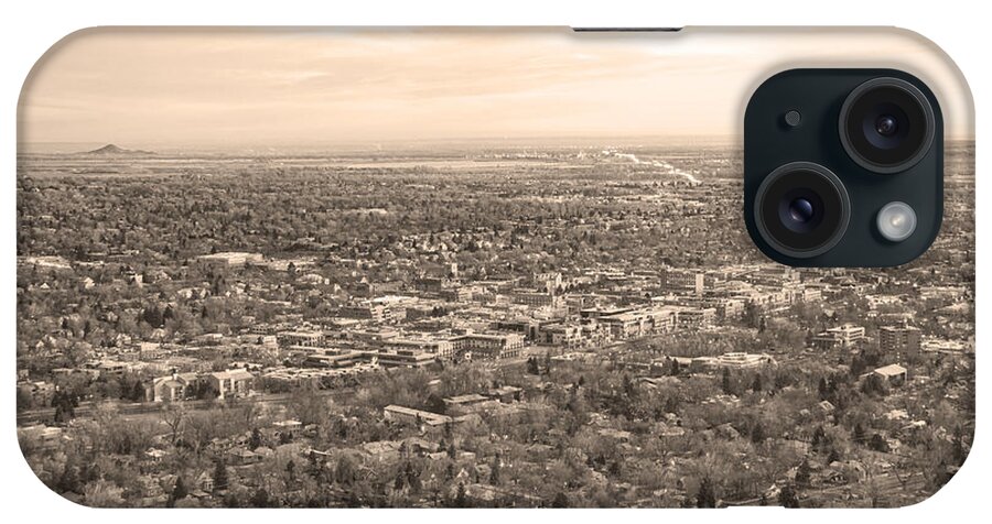 Boulder Colorado iPhone Case featuring the photograph Downtown Boulder Colorado Morning Sepia View by James BO Insogna