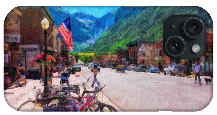 Telluride iPhone Case featuring the digital art Downtown Telluride by Rick Wicker