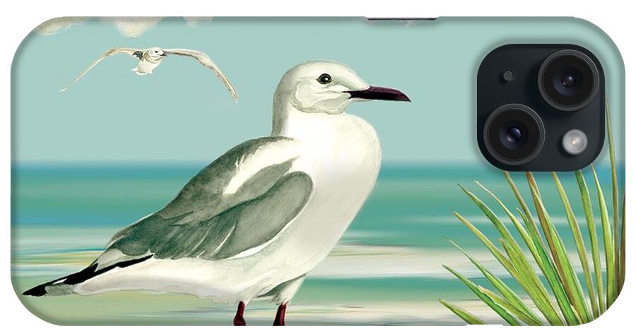 Sea Gull iPhone Case featuring the painting Downwind by Anne Beverley-Stamps