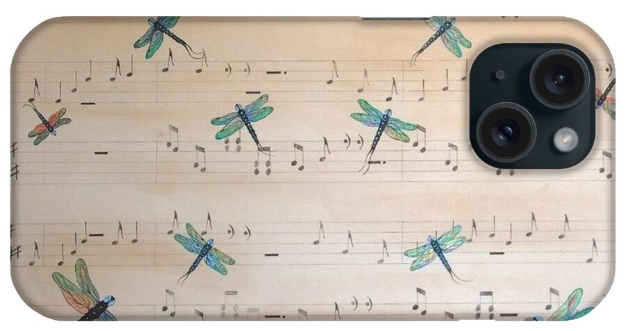 Dragonfly iPhone Case featuring the painting Dragonfly Symphony by Cindy Micklos