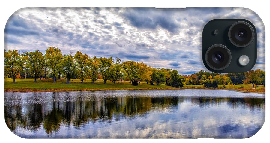 Park iPhone Case featuring the photograph Drama in Autumn Skies by Bill and Linda Tiepelman