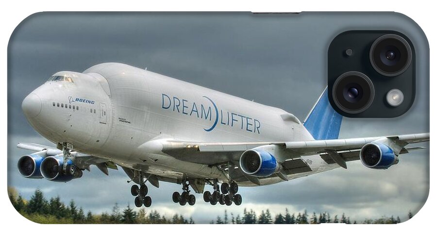 747 iPhone Case featuring the photograph Dreamlifter Landing 2 by Jeff Cook