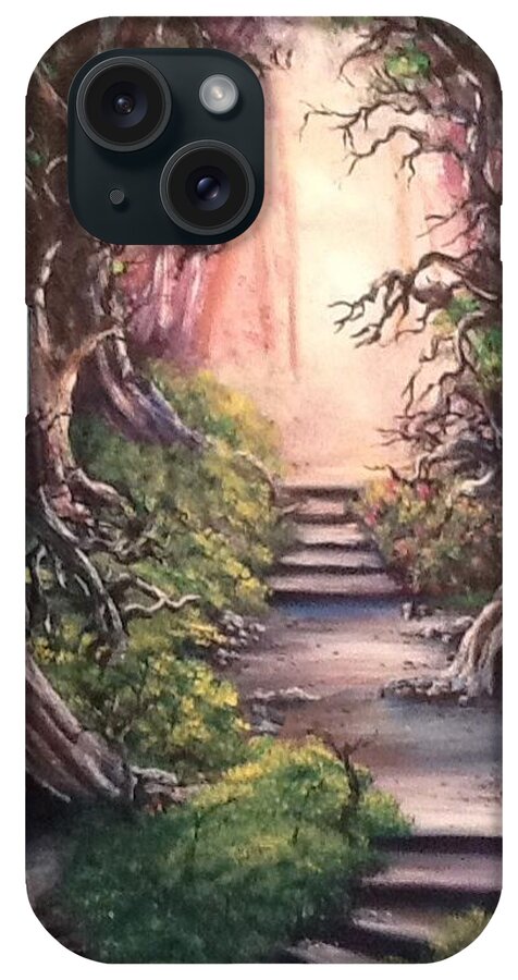 Fantasy iPhone Case featuring the painting Druid's walk by Megan Walsh