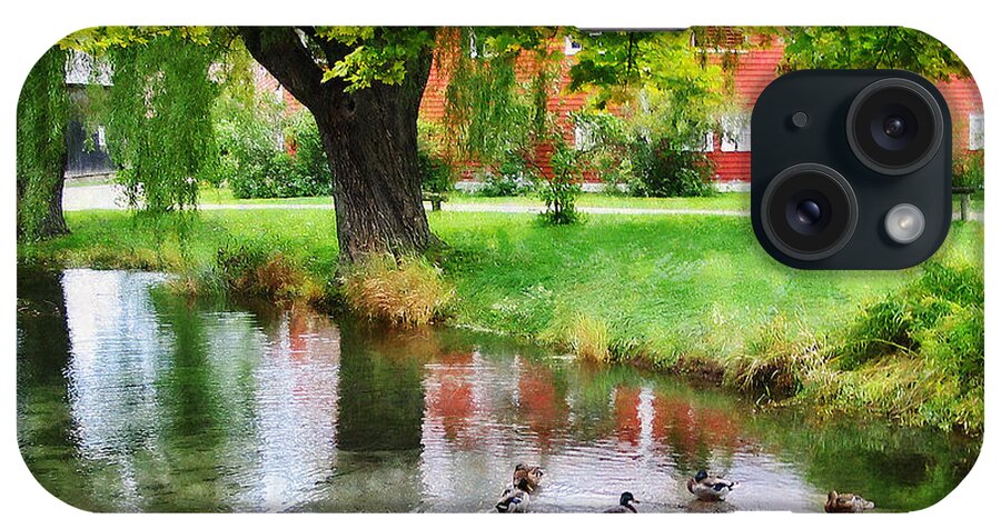 Ducks iPhone Case featuring the photograph Ducks on Pond by Susan Savad