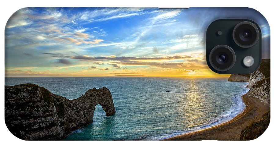 Durdle Door iPhone Case featuring the photograph Durdle Door Sunset by Ian Good