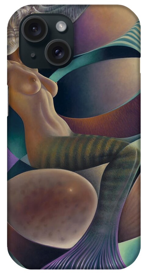 Nude-art iPhone Case featuring the painting Dynamic Queen 6 by Ricardo Chavez-Mendez