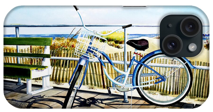 Bicycle iPhone Case featuring the painting Early Morning Ride by Phyllis London