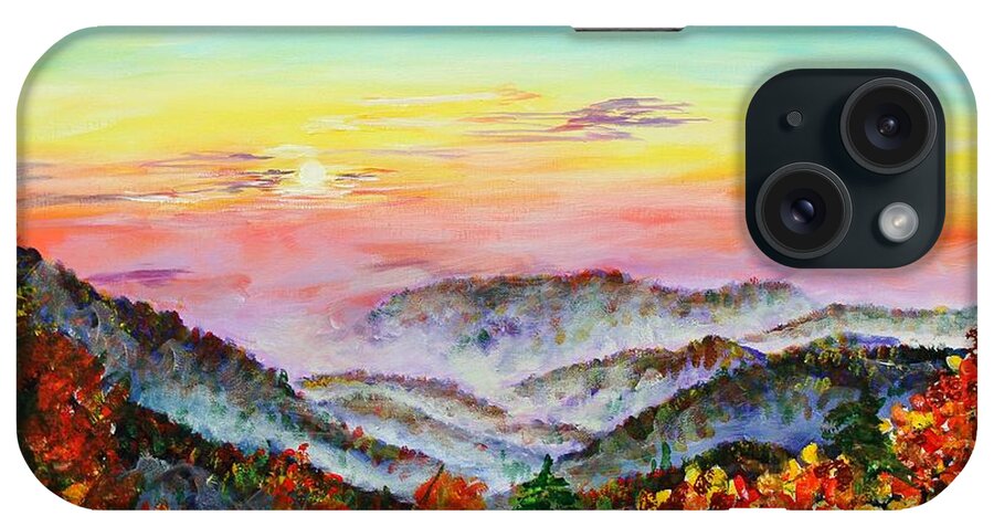 Mountains iPhone Case featuring the painting Early Morning Smoky Mountains by Karl Wagner