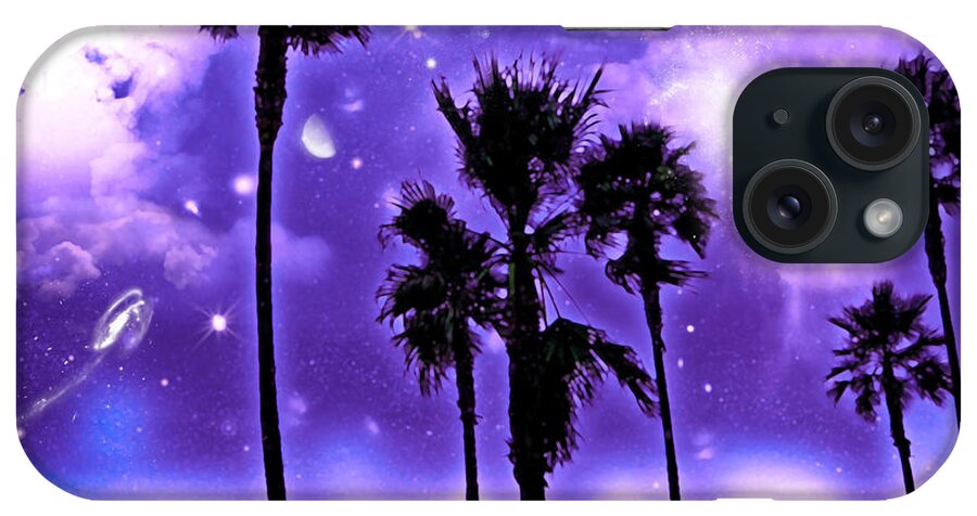Beach iPhone Case featuring the mixed media Earth 2 - a Purple World - at the Beach by Alicia Hollinger