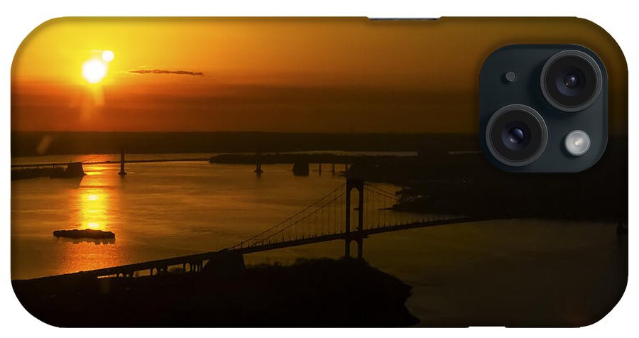 Silhouette iPhone Case featuring the photograph East River Sunrise by Greg Reed