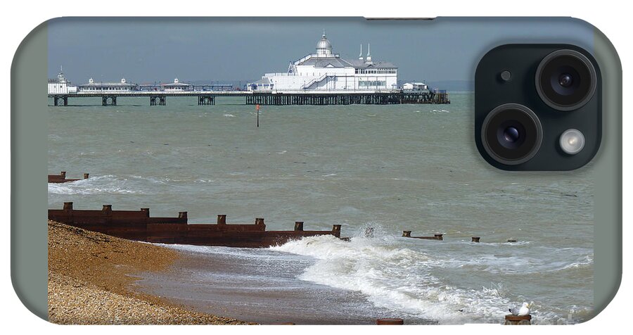 Eastbourne Pier iPhone Case featuring the photograph Eastbourne beach and pier by Phil Banks