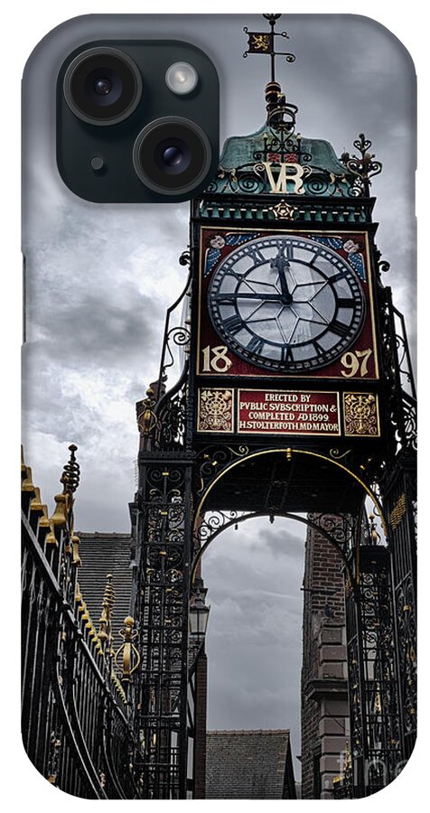 Chester iPhone Case featuring the photograph Eastgate Clock Chester by Ann Garrett