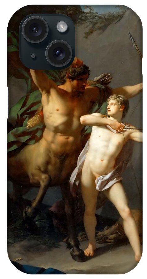 Jean Baptiste Regnault iPhone Case featuring the painting Education of Achilles by Jean Baptiste Regnault