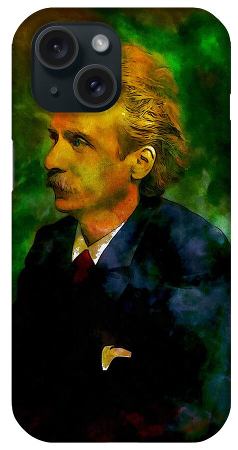 Portrait iPhone Case featuring the digital art Edvard Grieg by Kai Saarto