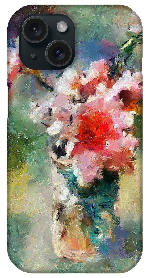 Stilllife iPhone Case featuring the painting Eglantine From My Garden by Dragica Micki Fortuna