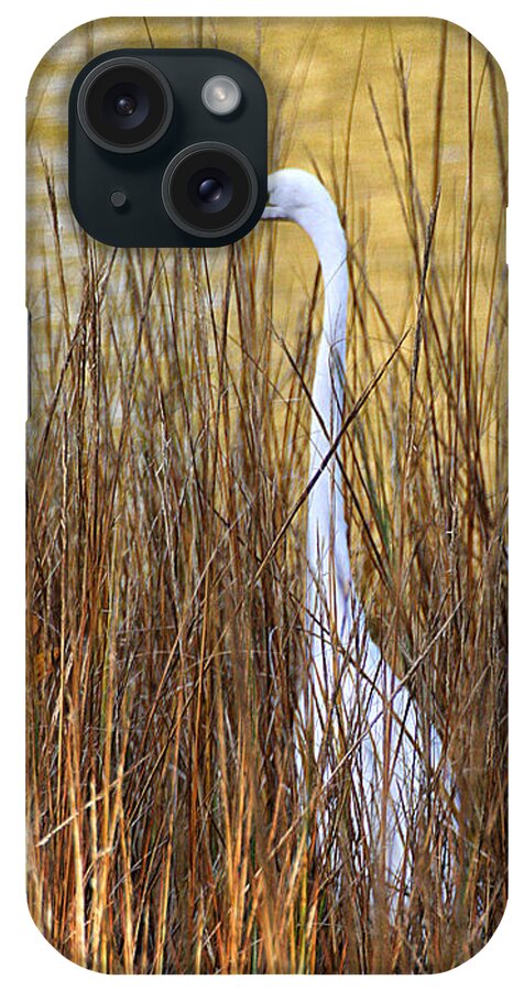 Wildlife iPhone Case featuring the photograph Egret in the Grass by William Selander