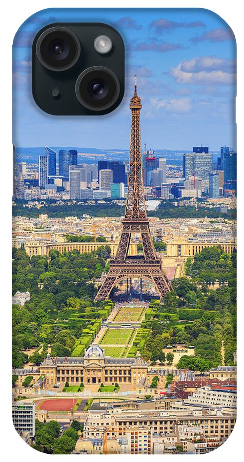 Downtown District iPhone Case featuring the photograph Eiffel Tower And Paris Skyline by Pawel Libera