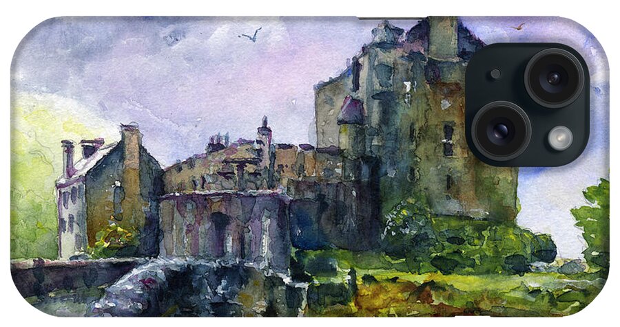 Castle iPhone Case featuring the painting Eilean Donan Castle Scotland by John D Benson