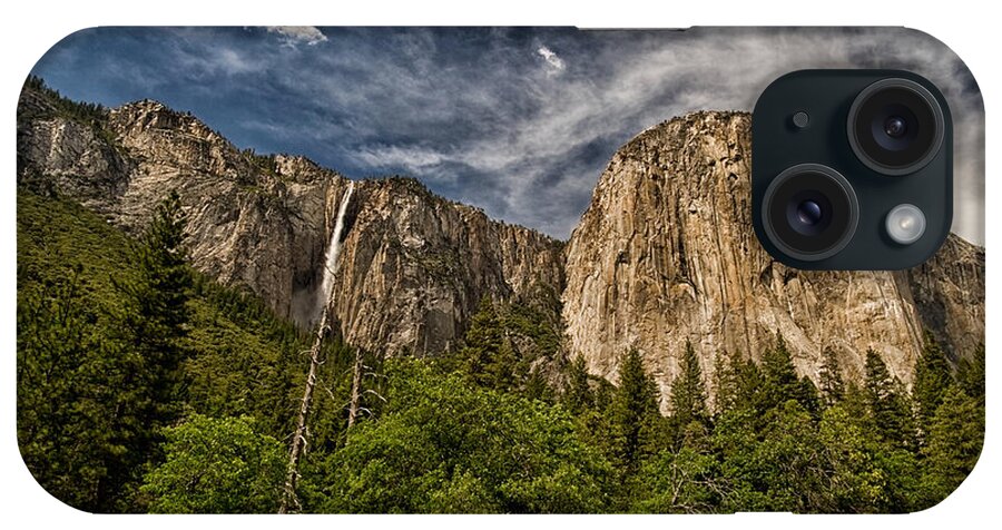 Yosemite iPhone Case featuring the photograph El Capitan and Ribbon Falls by Cat Connor