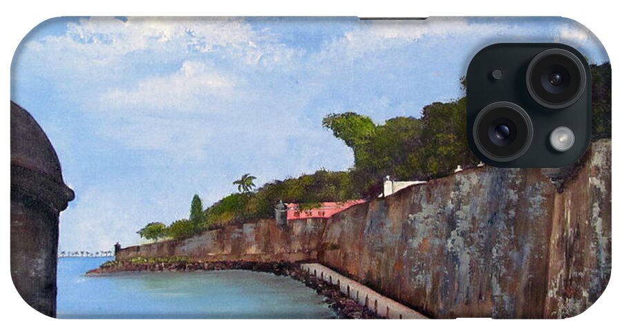 Viejo Old San Juan iPhone Case featuring the painting El Morro by Gloria E Barreto-Rodriguez