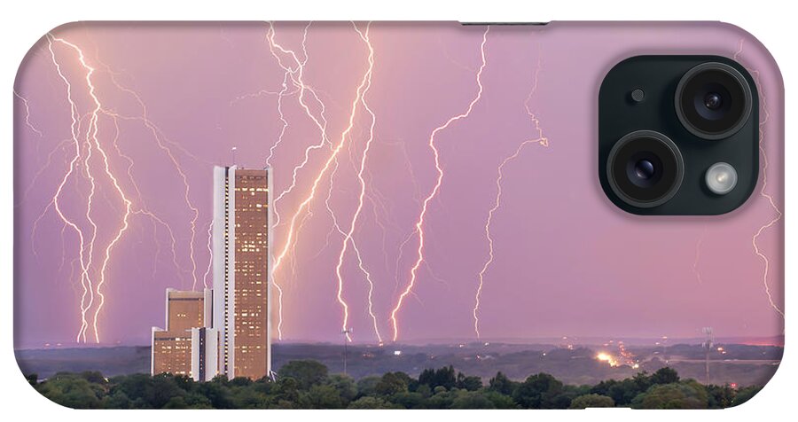 Tulsa Oklahoma iPhone Case featuring the photograph Electric Night - CityPlex Towers - Tulsa Oklahoma by Gregory Ballos