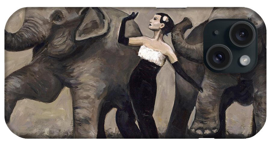 Elephants iPhone Case featuring the painting Elegance and Elephants by Billie Colson