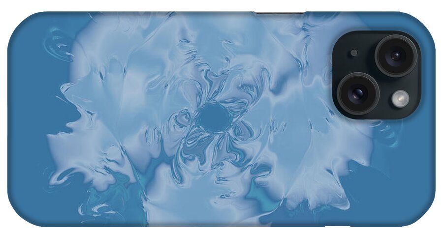 Flower iPhone Case featuring the digital art Elegant Blue Flower 2 by Judi Suni Hall