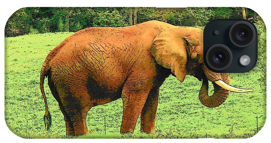 Digital Art iPhone Case featuring the photograph Elephant by Rodney Lee Williams