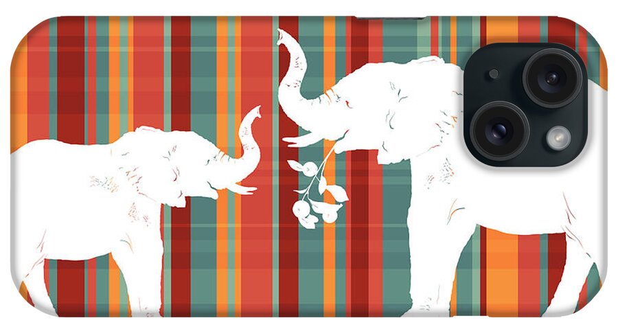 Animals iPhone Case featuring the painting Elephants Share by Alison Schmidt Carson
