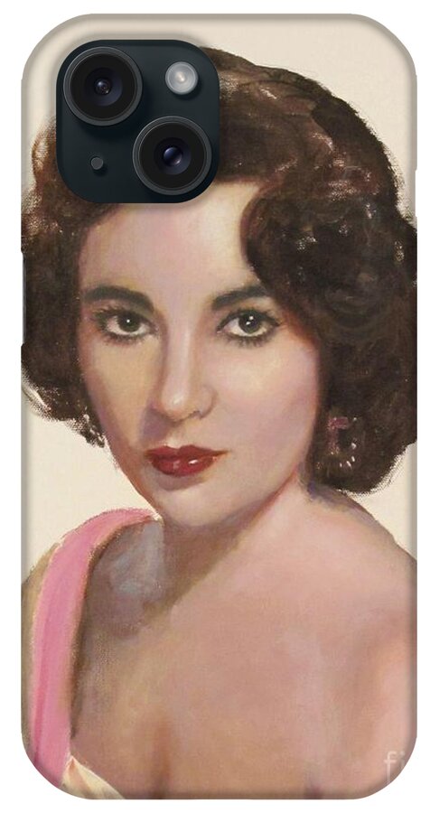 Sean Wu iPhone Case featuring the painting Elizabeth Taylor by Sean Wu
