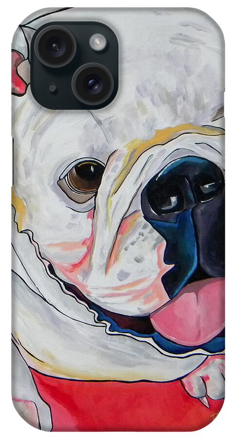 Bulldog iPhone Case featuring the painting Ella by Patti Schermerhorn