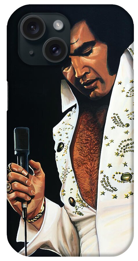 Elvis iPhone Case featuring the painting Elvis Presley Painting by Paul Meijering