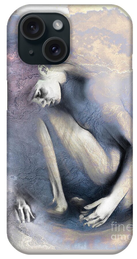 Figurative iPhone Case featuring the drawing Embryonic II with Mood Texture by Paul Davenport