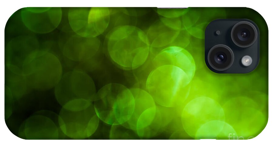 Abstract iPhone Case featuring the photograph Emerald Bokeh by Jan Bickerton