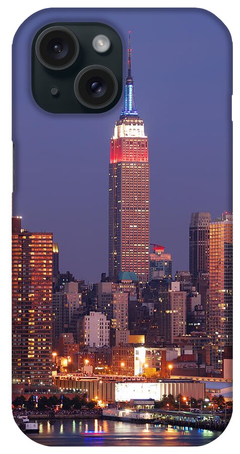 New York City iPhone Case featuring the photograph Empire State Building in New York City Manhattan by Songquan Deng