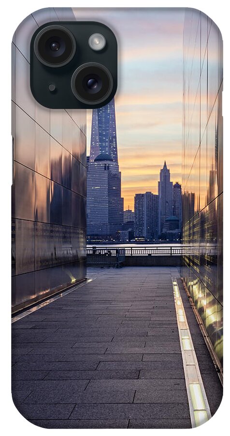 Financial District iPhone Case featuring the photograph Empty Sky Memorial And The Freedom Tower by Susan Candelario
