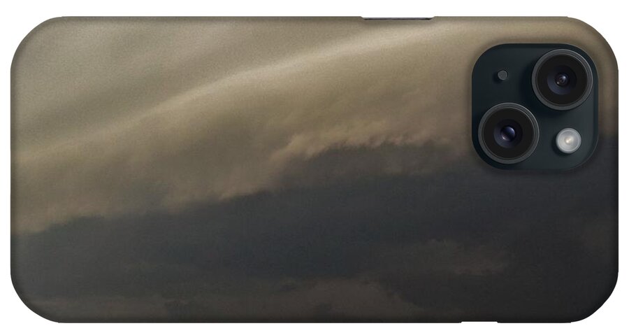 Storm iPhone Case featuring the photograph Encroaching Shelf Cloud by Ed Sweeney